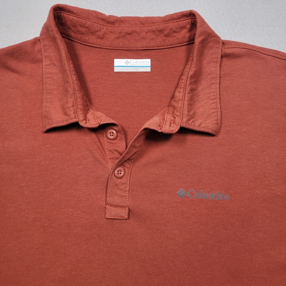 Columbia Mens Omni-Wick Polo Shirt XXL Rust Orange AM1367